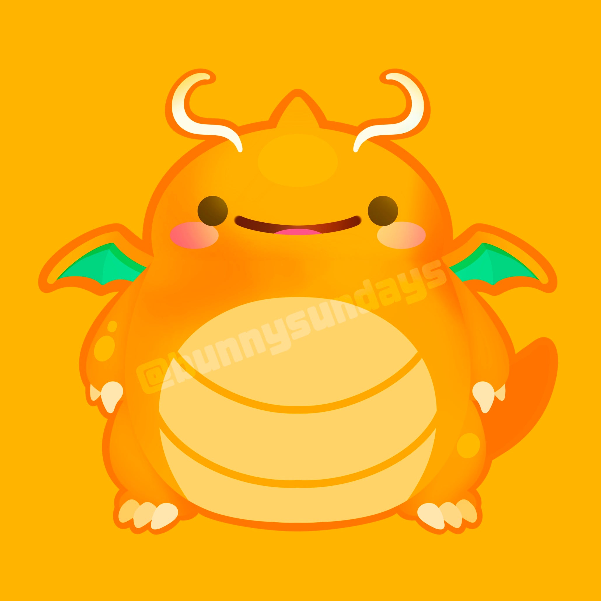 Poke-Derpy Vinyl Matte Laminated Sticker ✸ Dragon