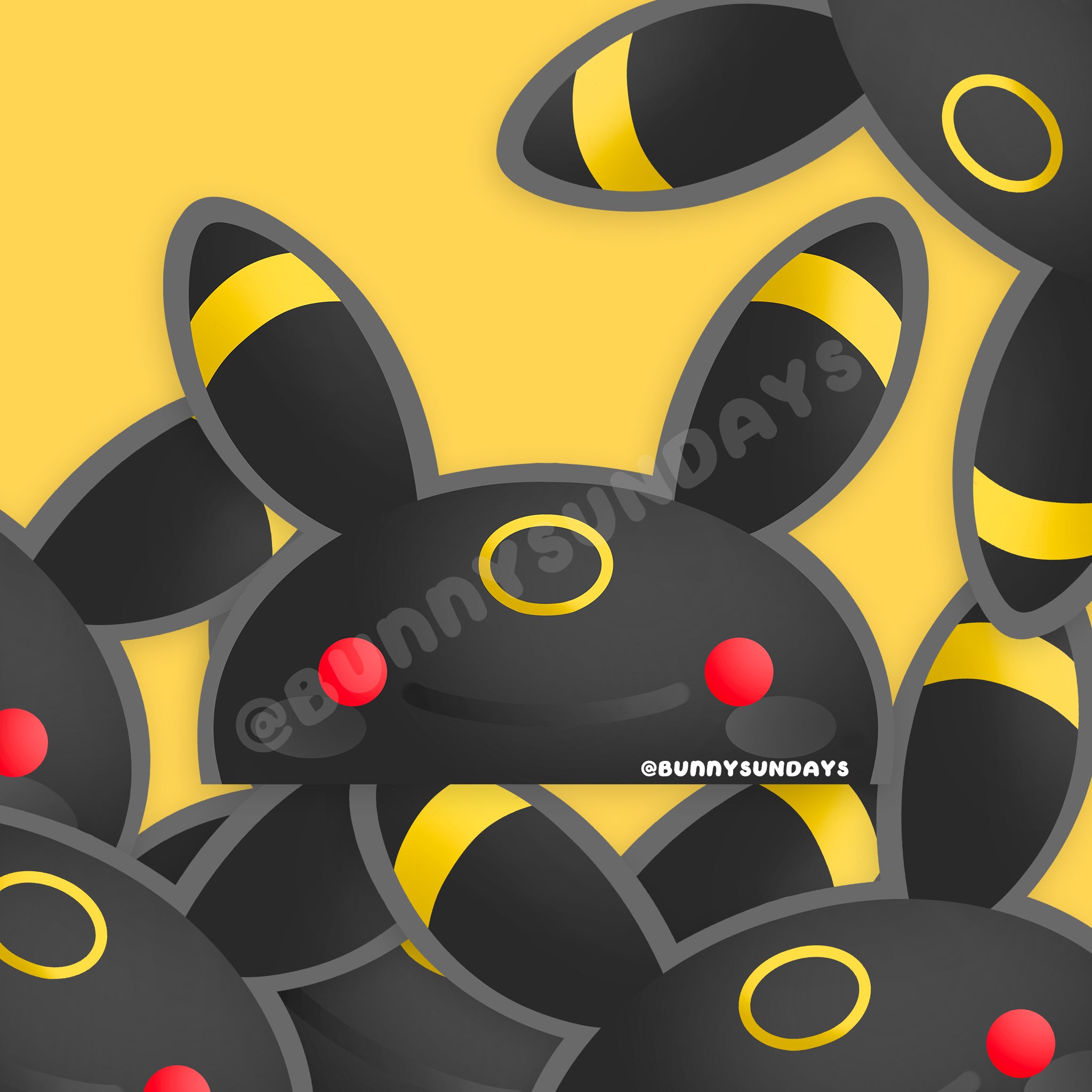 Poke-Derpy Vinyl Matte Laminated Peeker Sticker ✸ Dark
