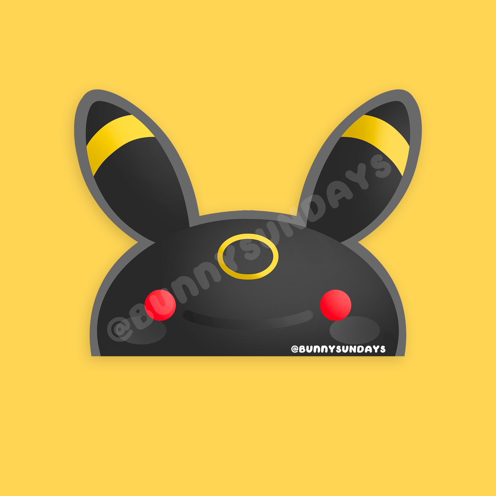 Poke-Derpy Vinyl Matte Laminated Peeker Sticker ✸ Dark