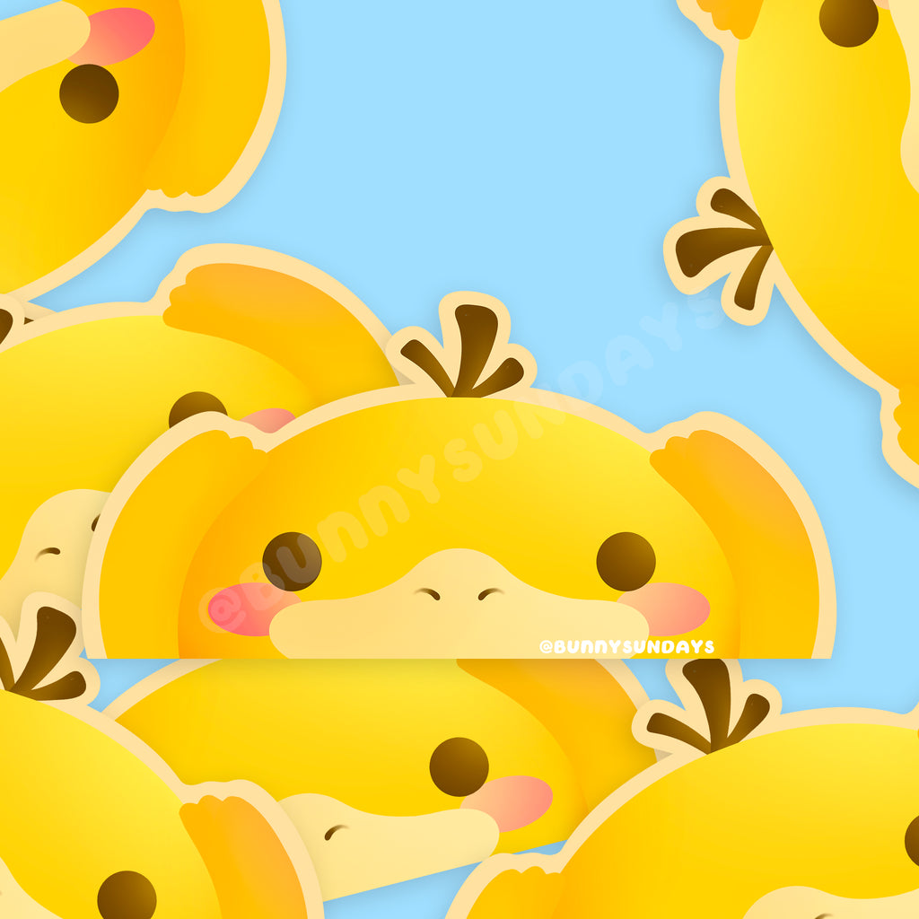 Poke-Derpy Vinyl Matte Laminated Peeker Sticker ✸ Duck