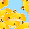Poke-Derpy Vinyl Matte Laminated Peeker Sticker ✸ Duck