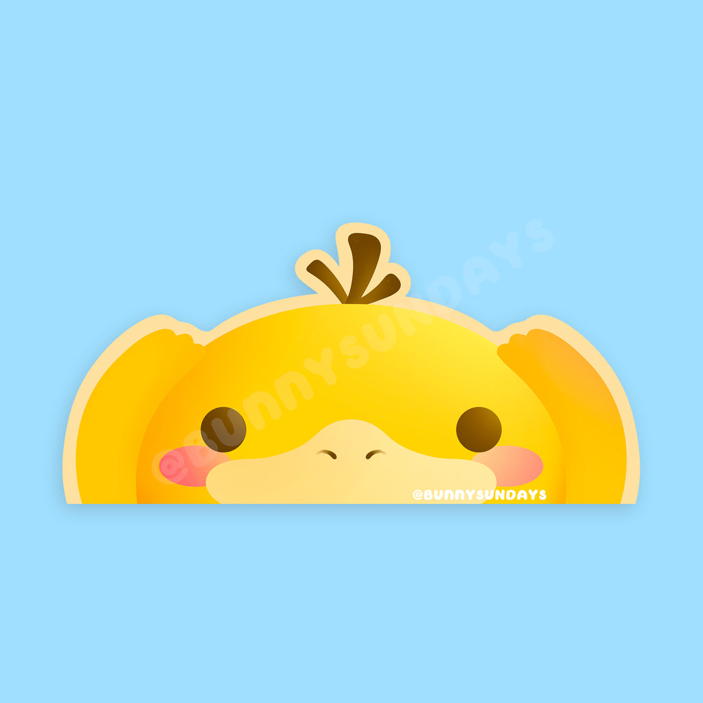 Poke-Derpy Vinyl Matte Laminated Peeker Sticker ✸ Duck