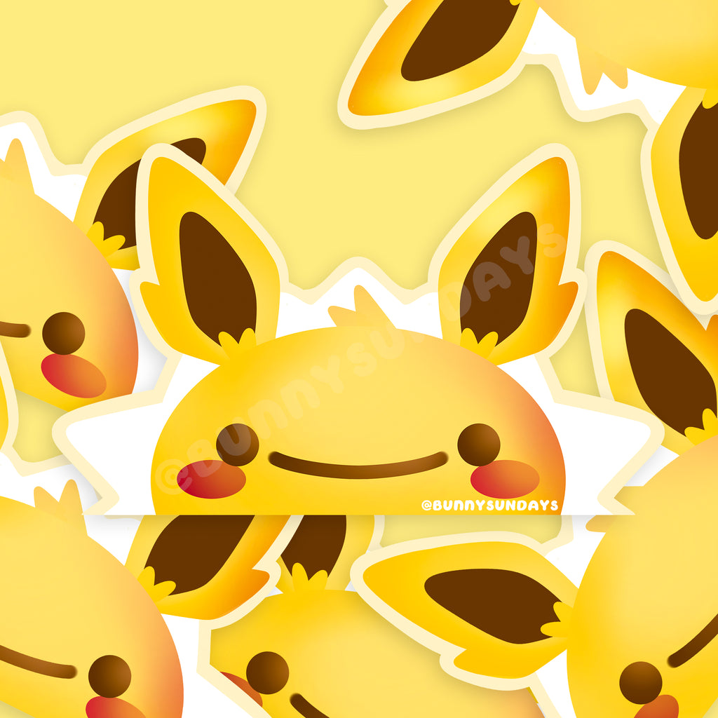 Poke-Derpy Vinyl Matte Laminated Peeker Sticker ✸ Electric
