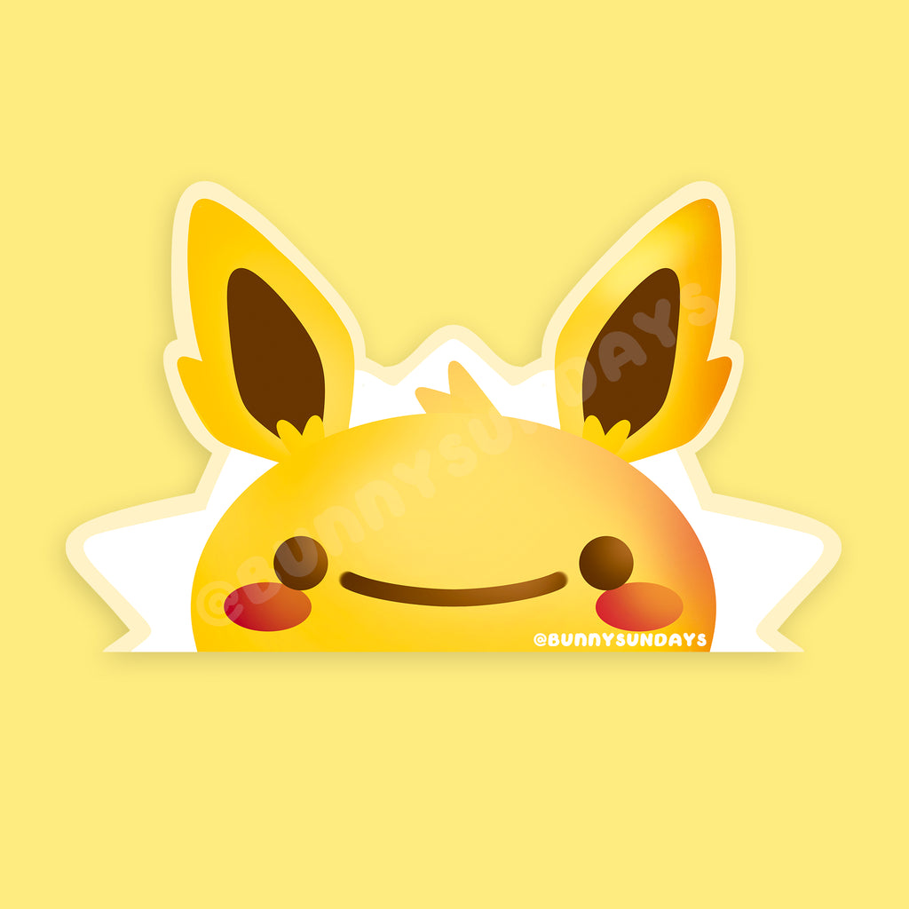 Poke-Derpy Vinyl Matte Laminated Peeker Sticker ✸ Electric