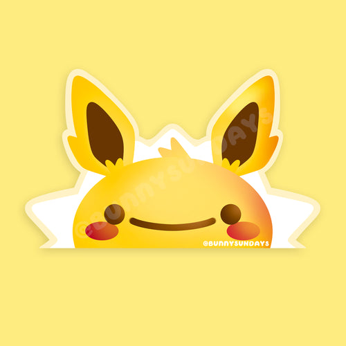 Poke-Derpy Vinyl Matte Laminated Peeker Sticker ✸ Electric