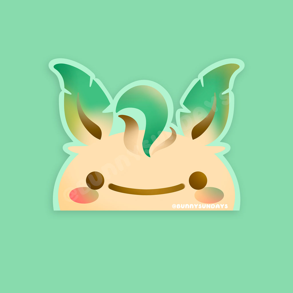 Poke-Derpy Vinyl Matte Laminated Peeker Sticker ✸ Leaf
