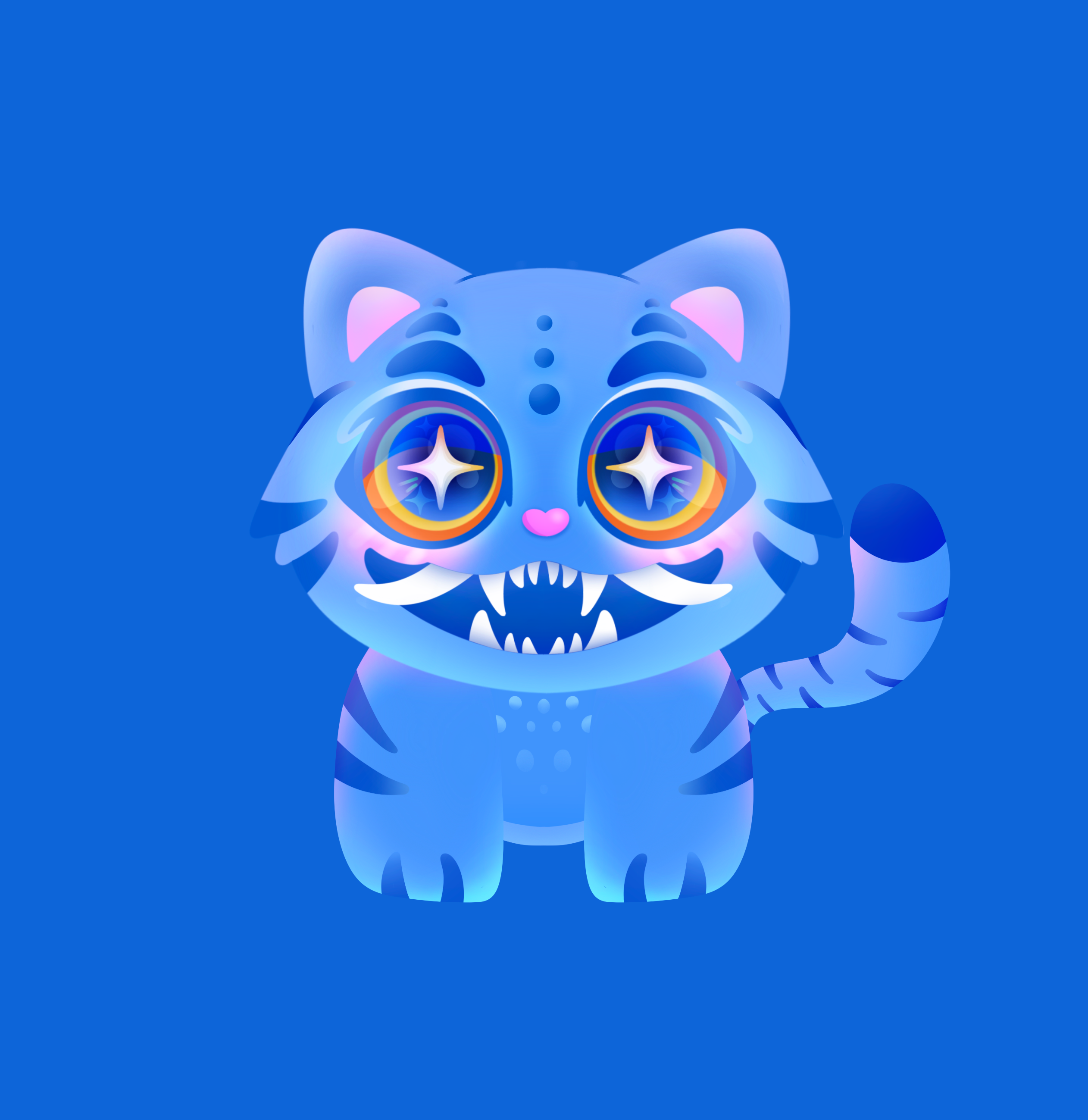 Blue Tiger Art Print