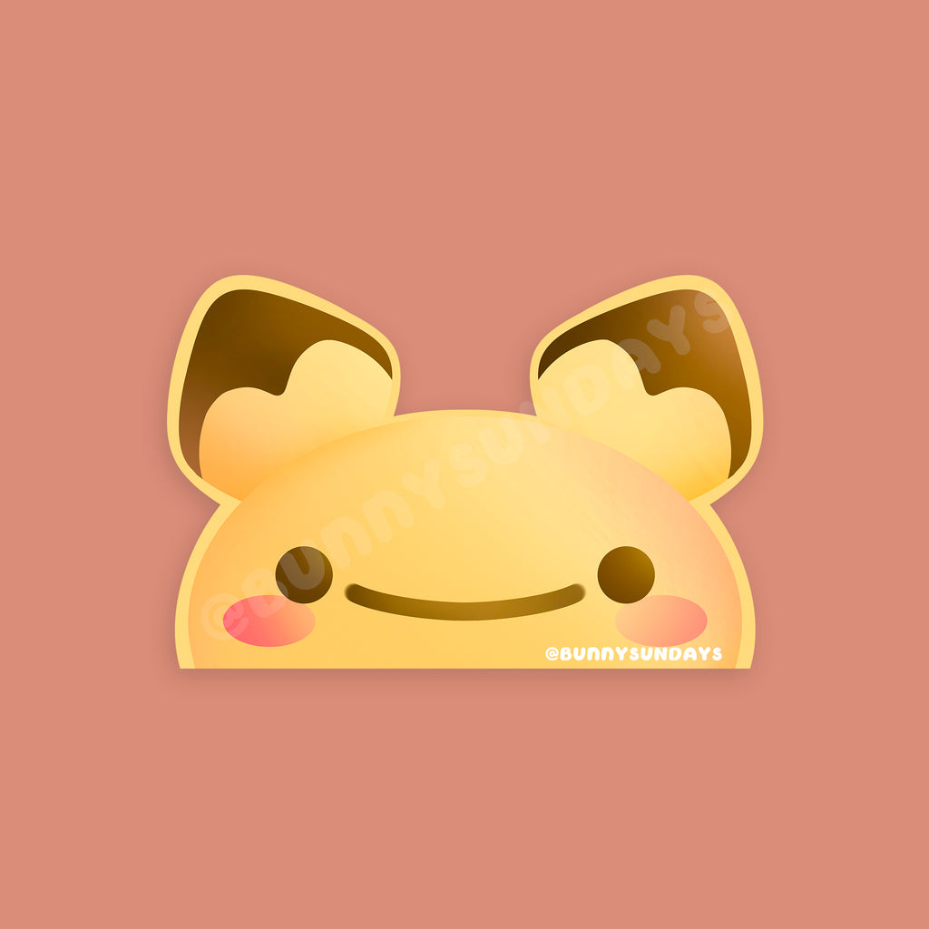 Poke-Derpy Vinyl Matte Laminated Peeker Sticker ✸ Little Pika