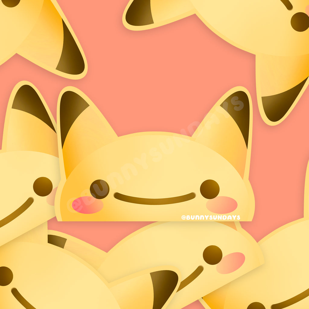 Poke-Derpy Vinyl Matte Laminated Peeker Sticker ✸ Pika