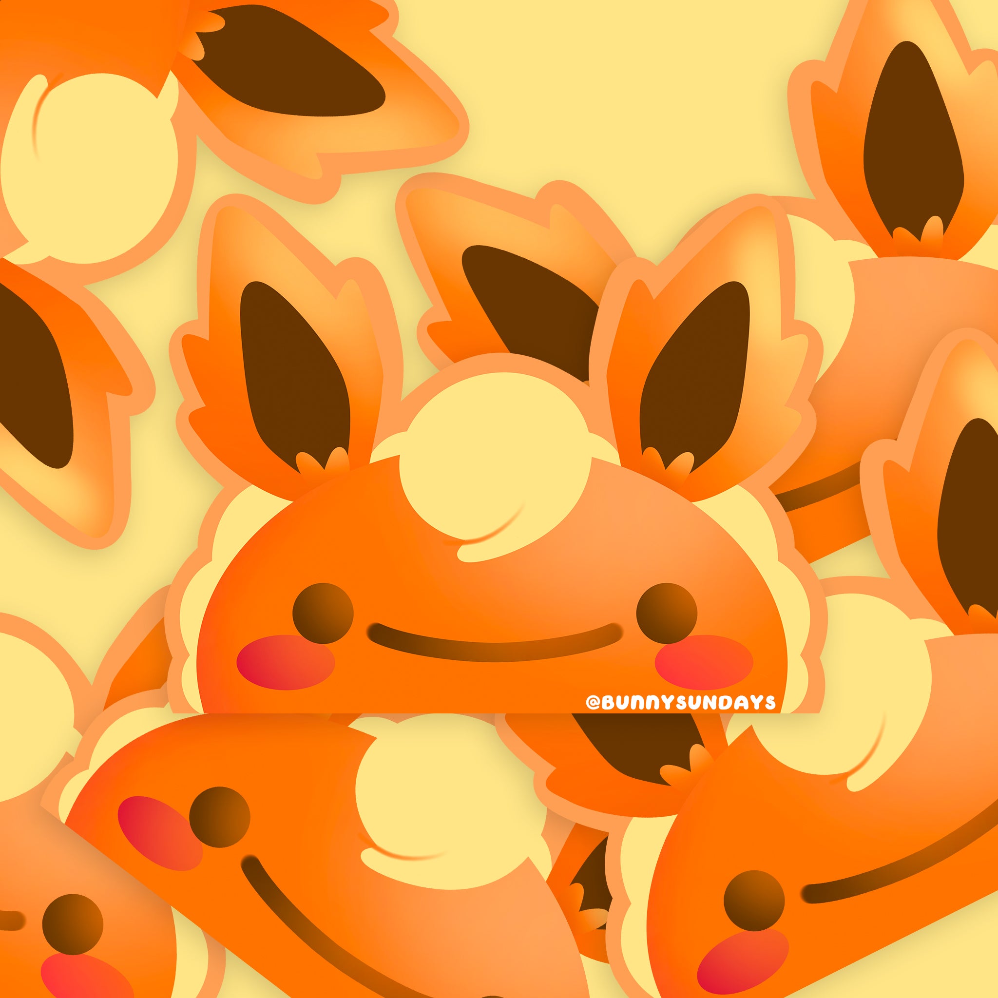 Poke-Derpy Vinyl Matte Laminated Peeker Sticker ✸ Fire