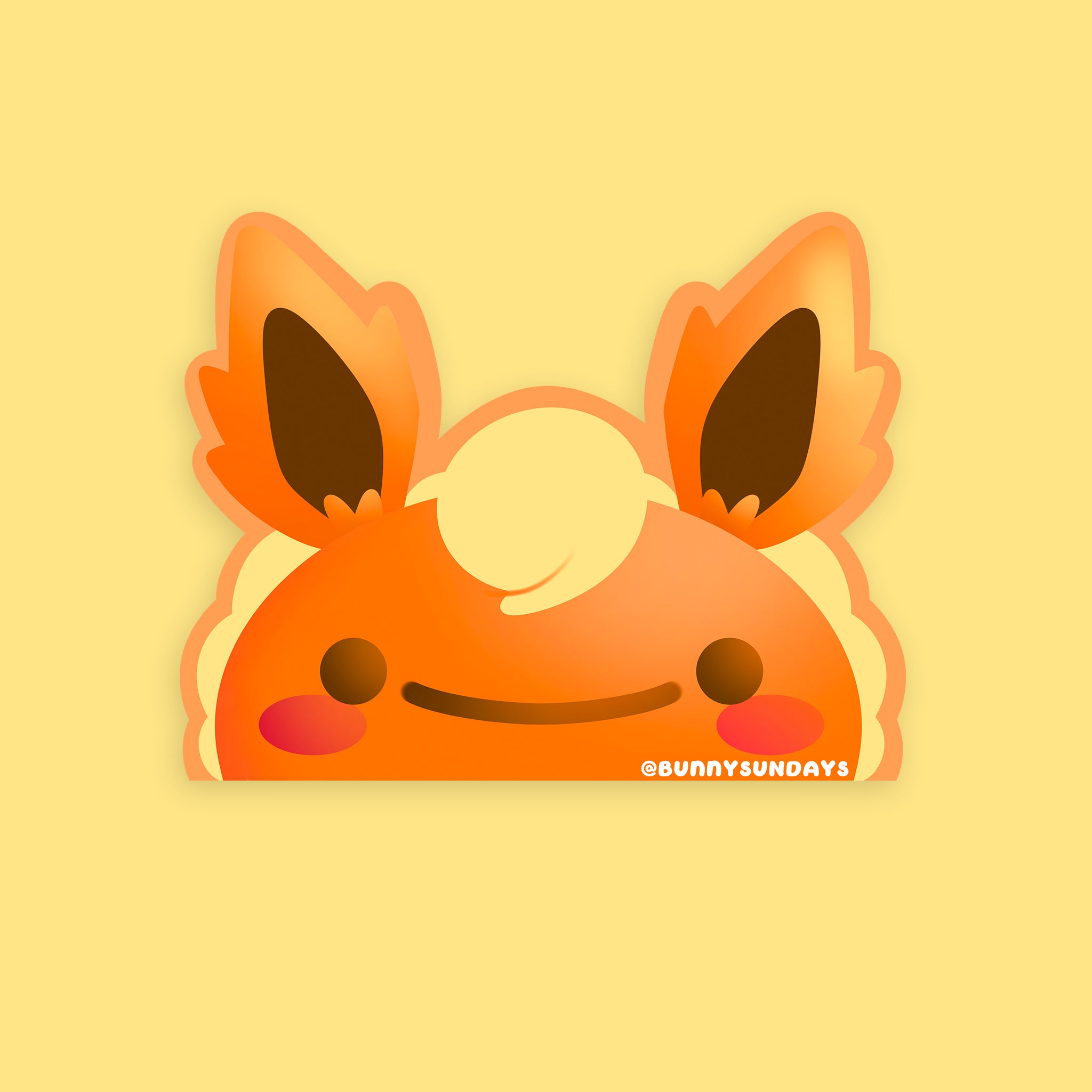 Poke-Derpy Vinyl Matte Laminated Peeker Sticker ✸ Fire