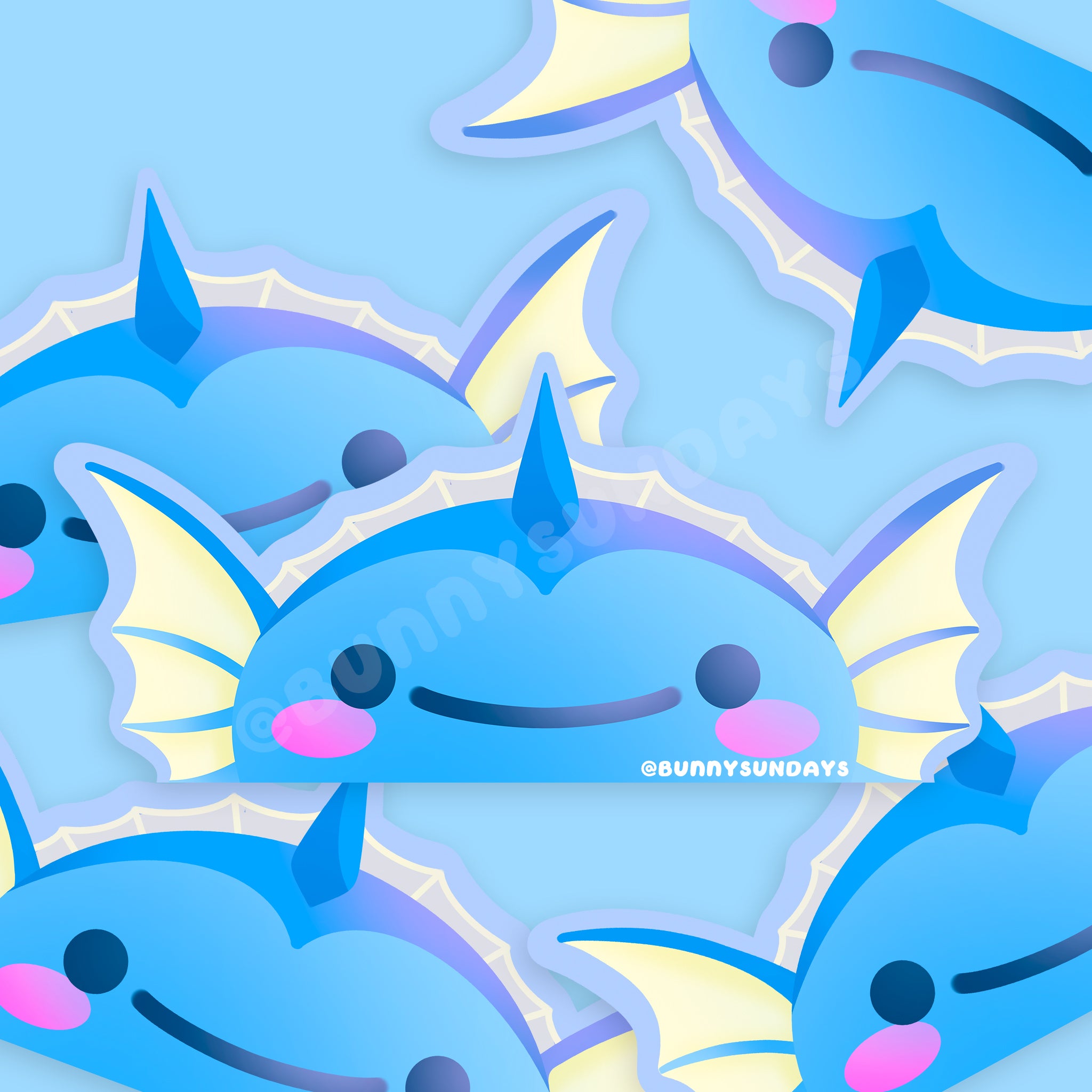 Poke-Derpy Vinyl Matte Laminated Peeker Sticker ✸ Water